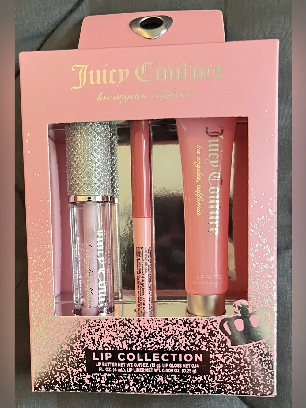 Juicy Couture Pink Rhinestone Logo Lounge Set w/ Pink JC Accessories NWT